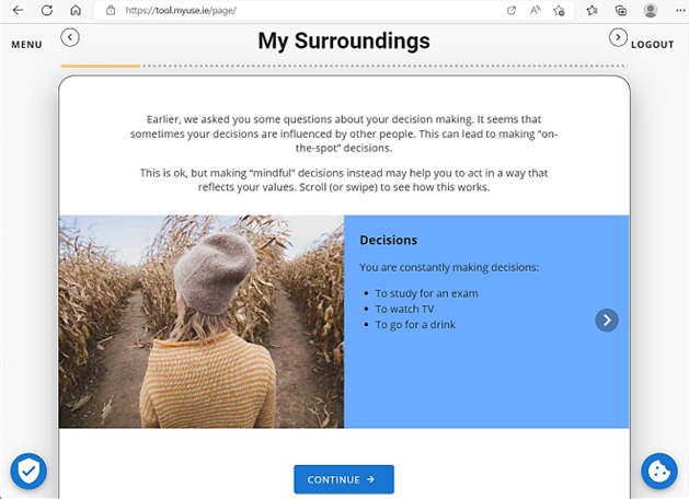 Graphical user interface, application showing content presented in different ways.