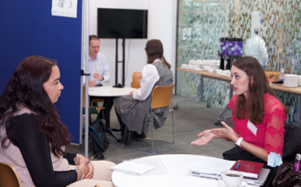 A graduate getting their CV reviewed