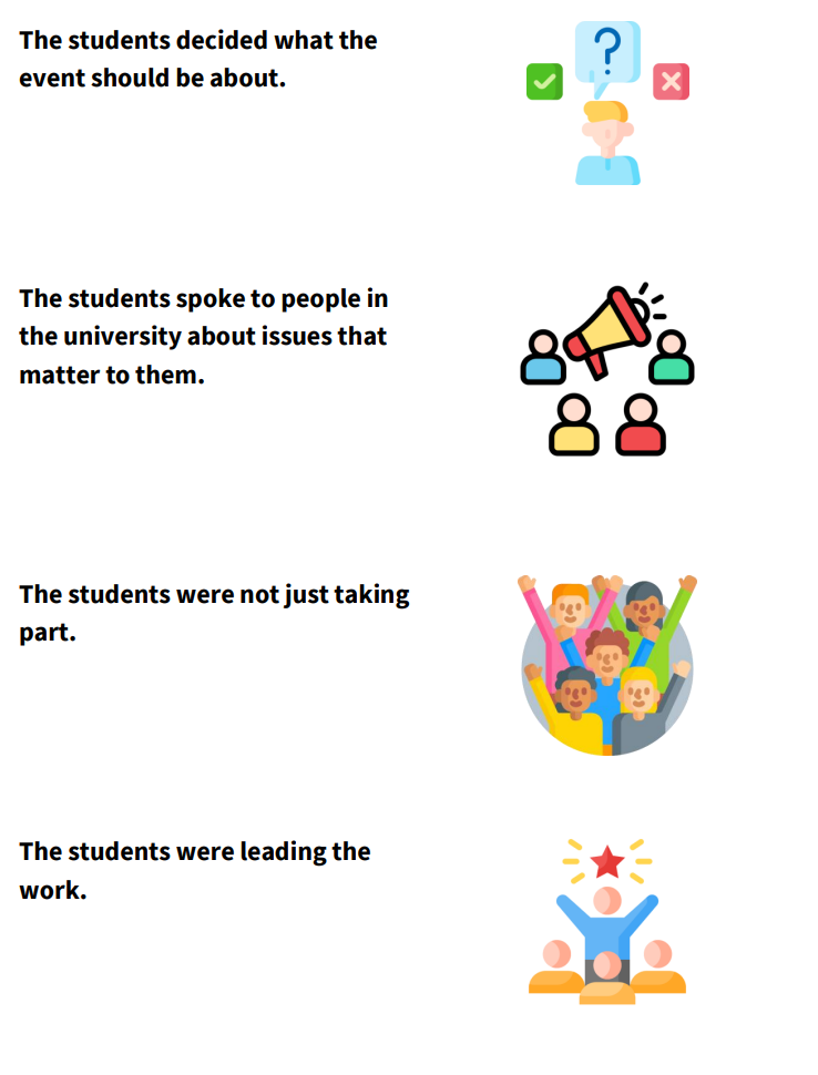 The project took place in Trinity College and as part of this the students organised an awareness event and spoke about issues that matter to them.