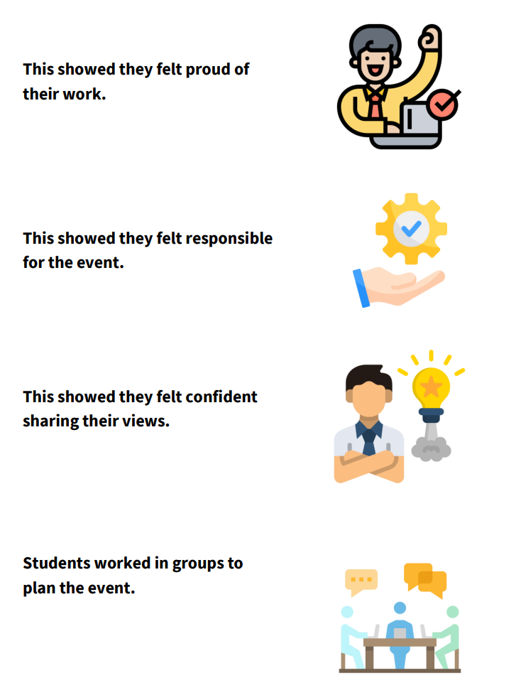 Taking on the group name showed they felt proud of their work and felt responsible for the event, and that they felt confident sharing thier views.