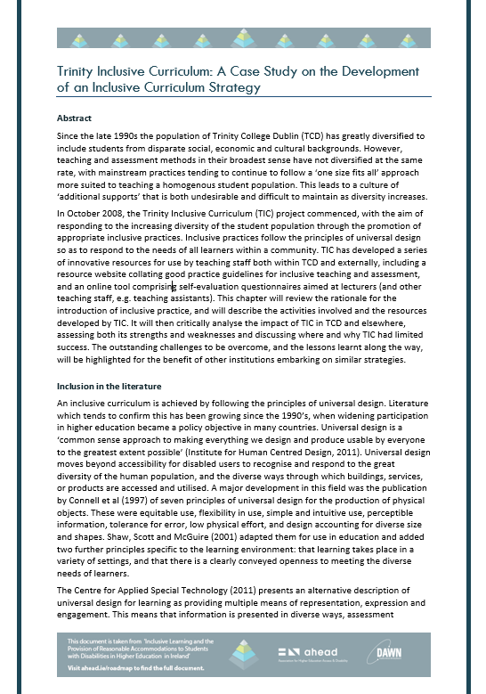 Trinity Inclusive Curriculum - Screen Shot